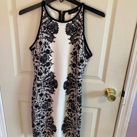 B Darlin Dresses & Skirts - B Darlin Juniors Dress Bodycon Size 7/8 Black White Fake Lace